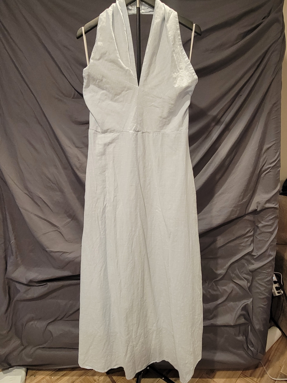 Petal & Pup - Light Blue Deep V Maxi Dress - Linen - Size XL - Picture 1 of 16